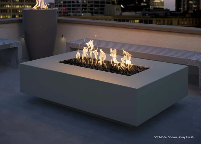 The Outdoor Plus Cabo Linear Concrete Fire Pit + Free Cover - Image 2