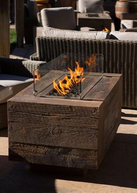 The Outdoor Plus Catalina Wood Grain Fire Pit + Free Cover - Image 4