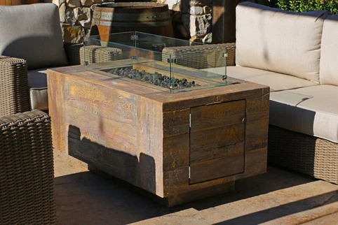 The Outdoor Plus Catalina Wood Grain Fire Pit + Free Cover - Image 5