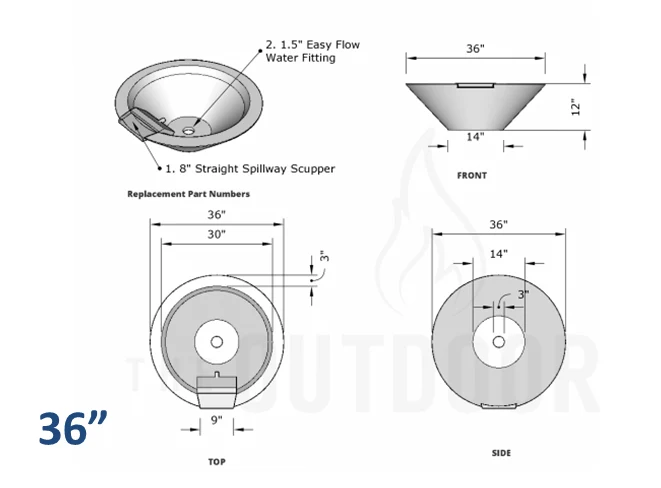 The Outdoor Plus Cazo Concrete Planter Bowl with Water - Image 8