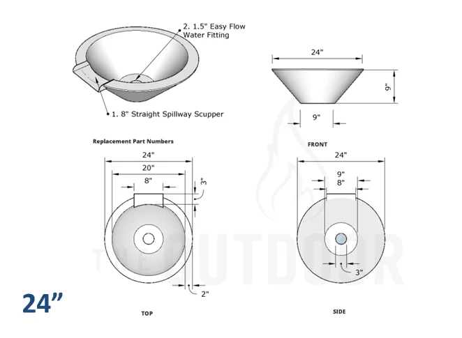 The Outdoor Plus Cazo Concrete Water Bowl + Free Cover - Image 12