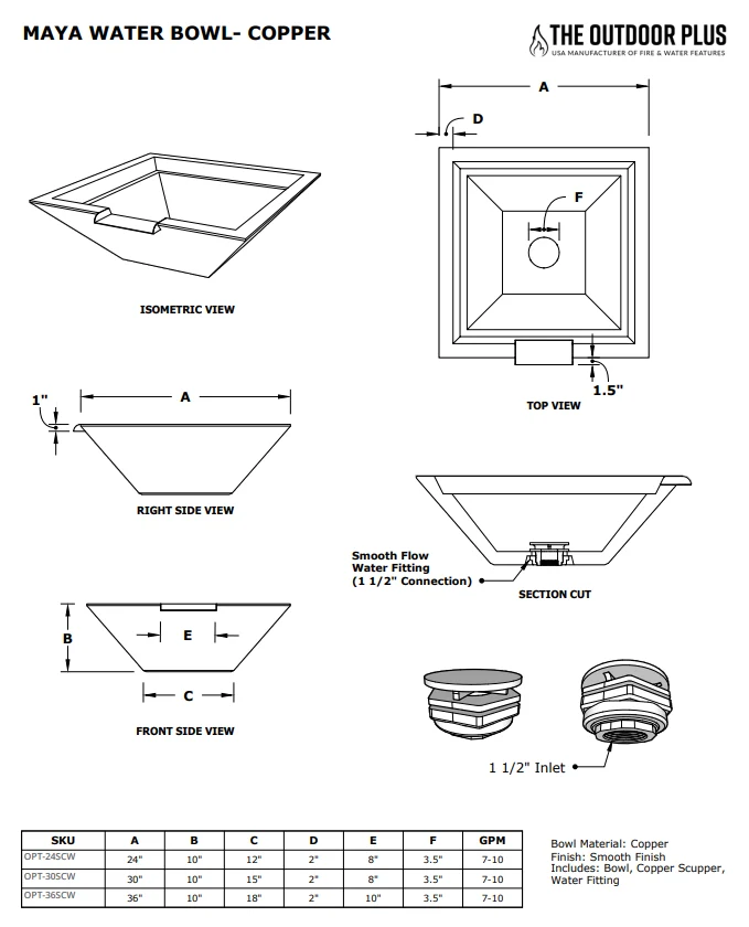 The Outdoor Plus Maya Copper Water Bowl + Free Cover - Image 2