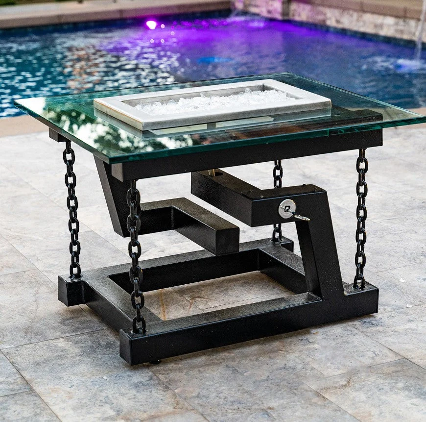 The Outdoor Plus Newton Powder Coated Fire Pit / Chain Support + Free Cover - Image 2