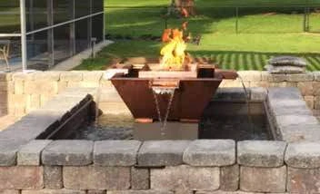 The Outdoor Plus Olympian Square 4-Way Copper Fire & Water Bowl + Free Cover - Image 2