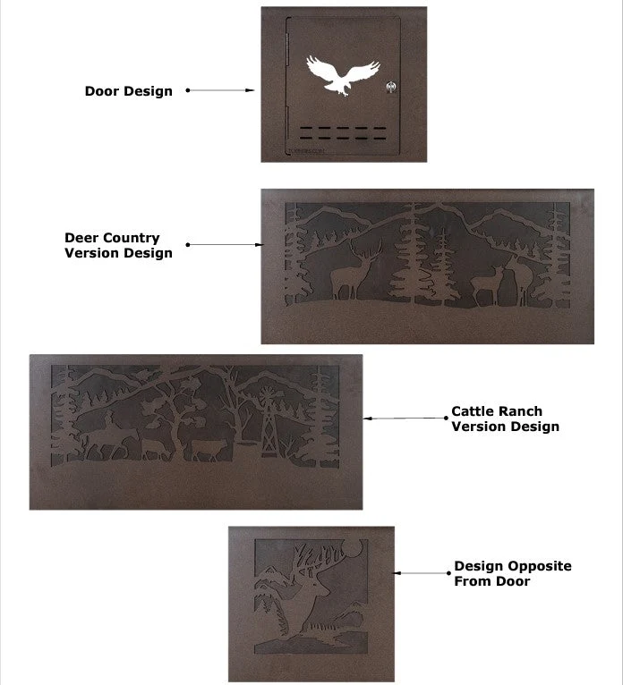 The Outdoor Plus Rectangle Outback Fire Pit / Cattle Ranch Design + Free Cover - Image 2