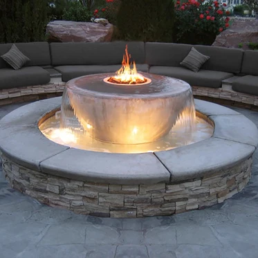 The Outdoor Plus Sedona 360° Concrete Fire & Water Bowl + Free Cover - Image 5
