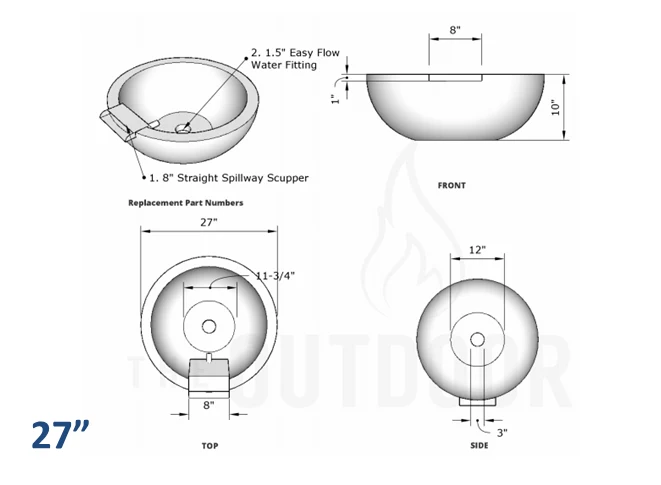The Outdoor Plus Sedona Concrete Planter Bowl with Water - Image 5