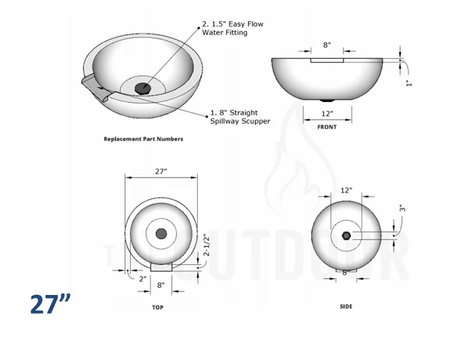 The Outdoor Plus Sedona Concrete Water Bowl + Free Cover - Image 14