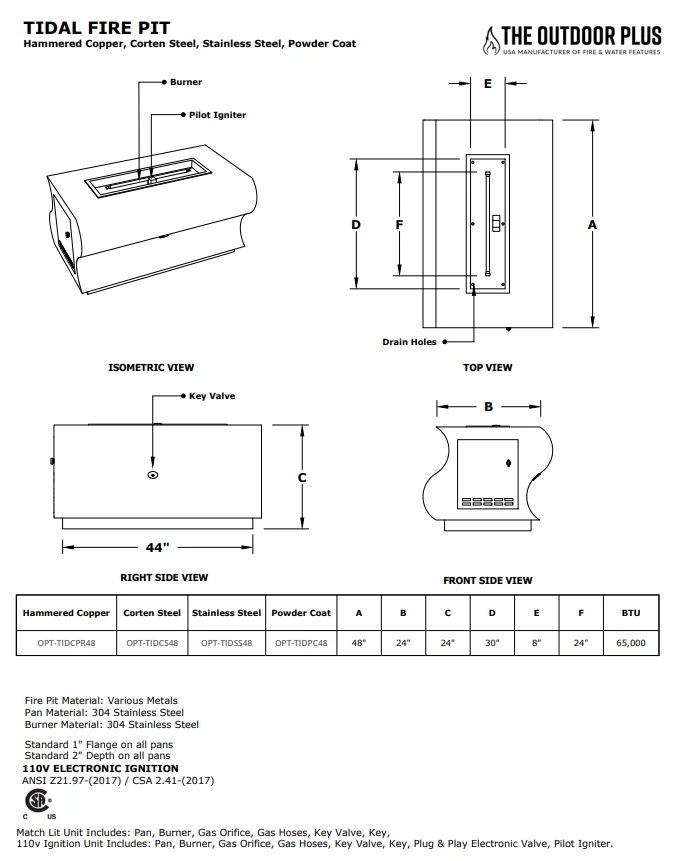 The Outdoor Plus Tidal Metal Fire Pit + Free Cover - Image 7