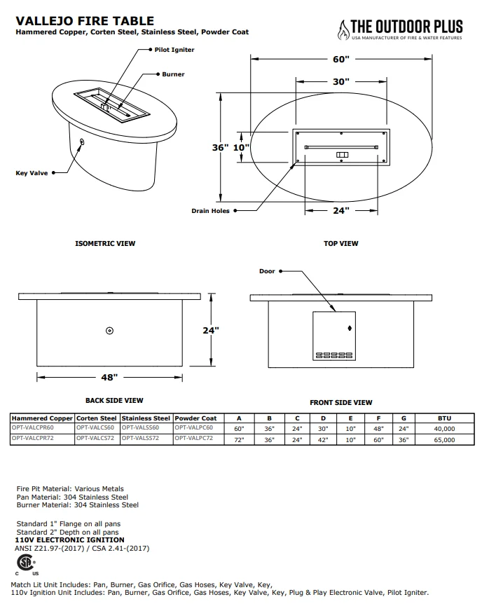 The Outdoor Plus Vallejo Metal Fire Table + Free Cover - Image 7