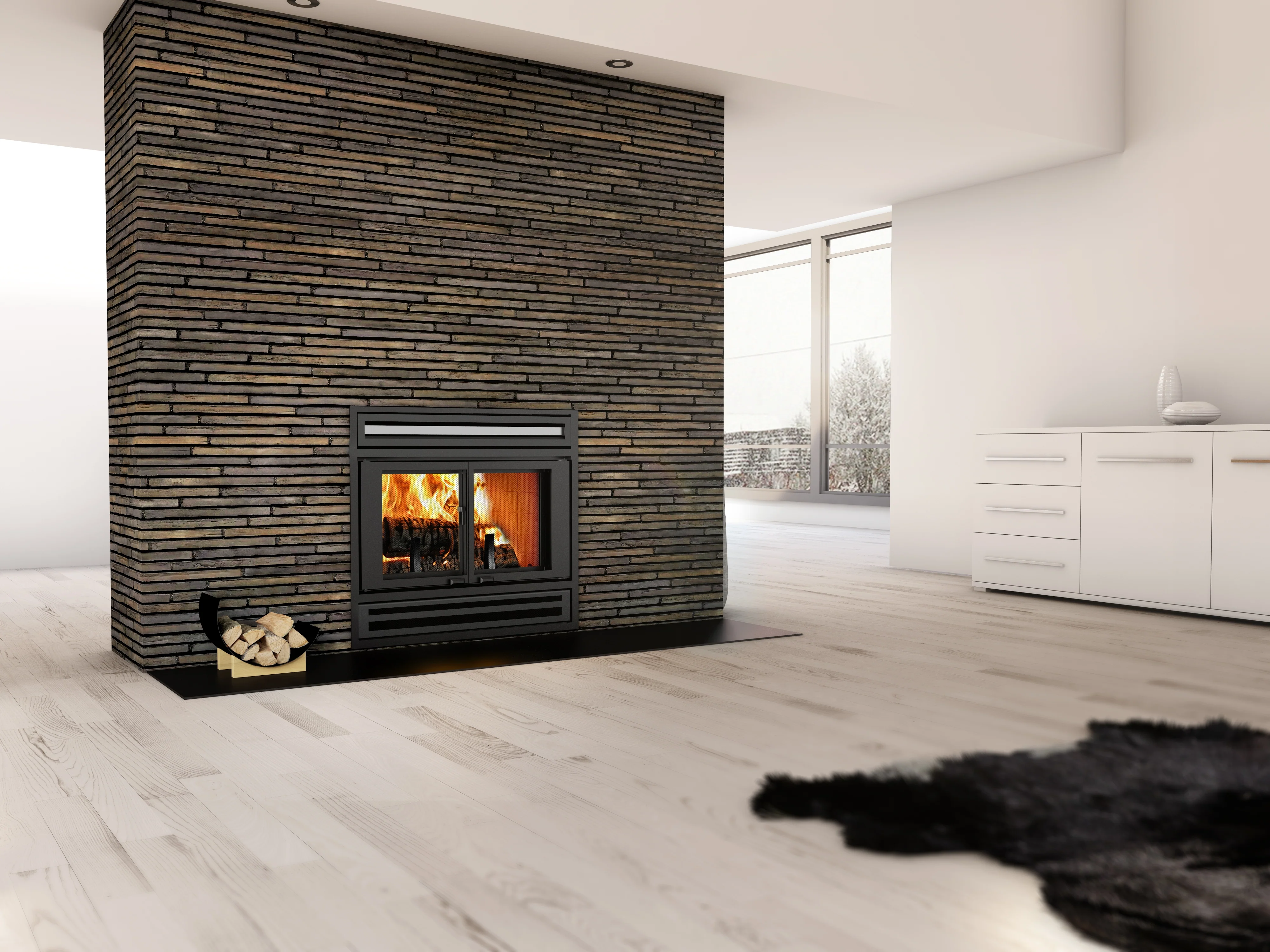 Valcourt Manoir Decorative Wood Fireplace - FP1LM - Image 3