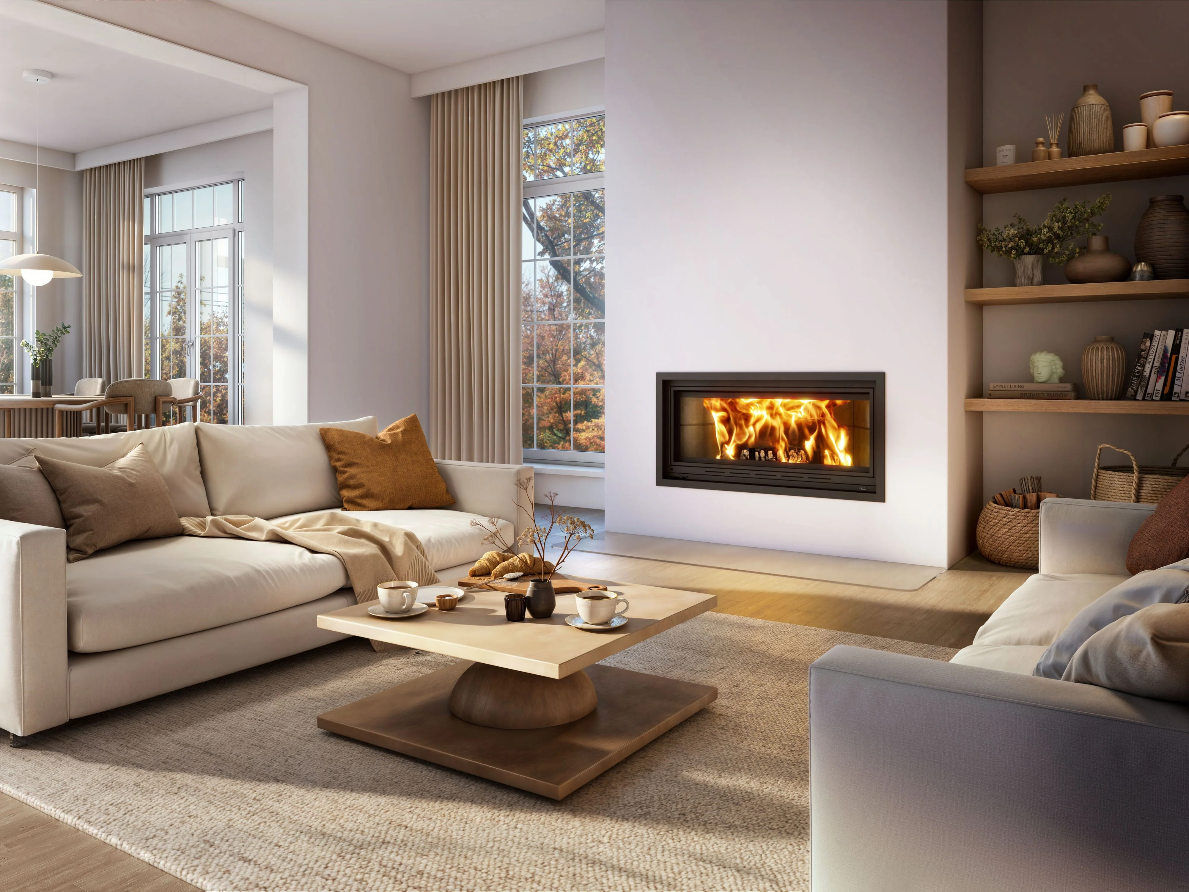 Valcourt St. Laurent Decorative Linear Wood Fireplace - FP16D - Image 2