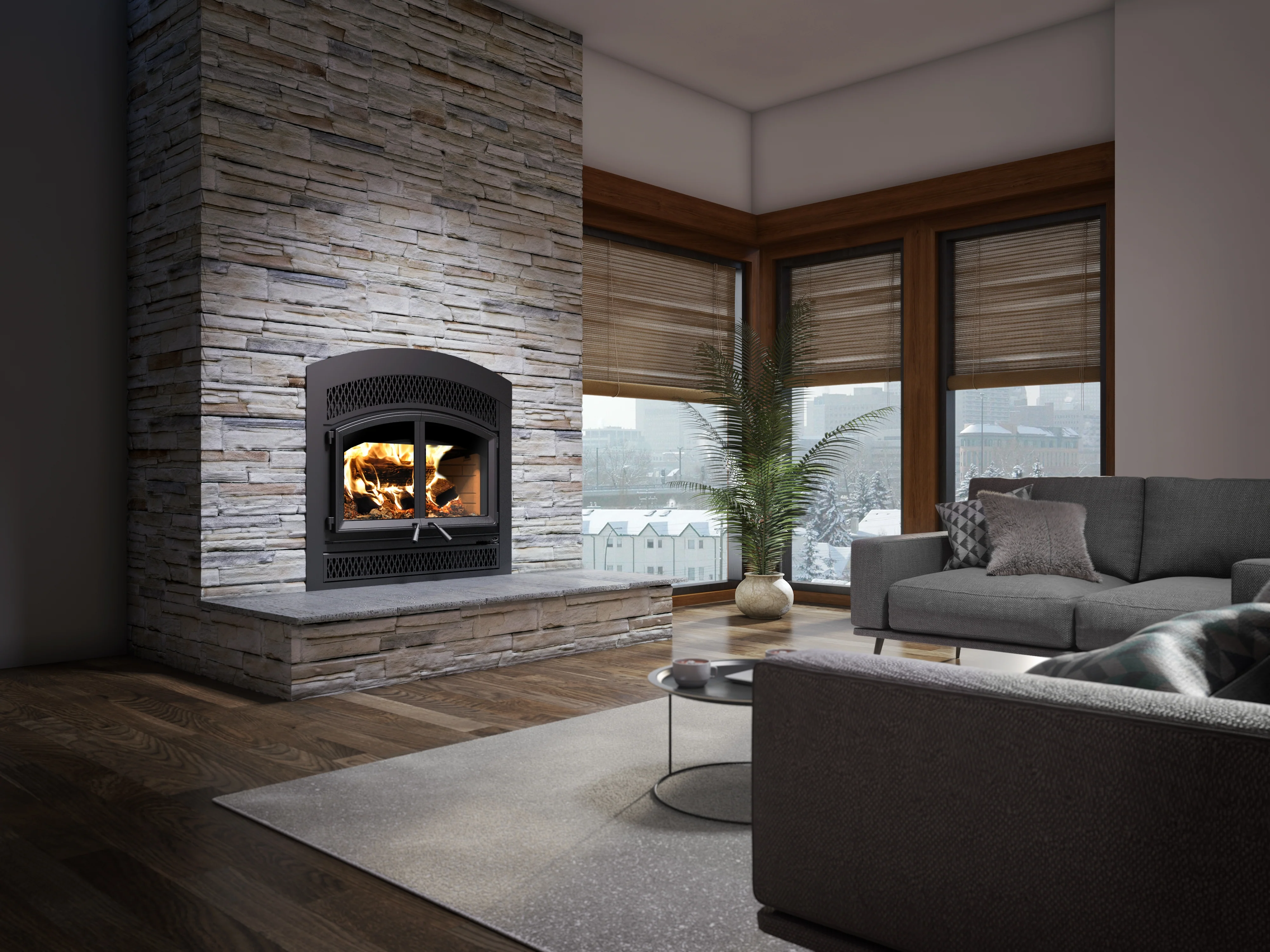 Valcourt Waterloo Arched Faceplate Wood Fireplace - FP15A - Image 5