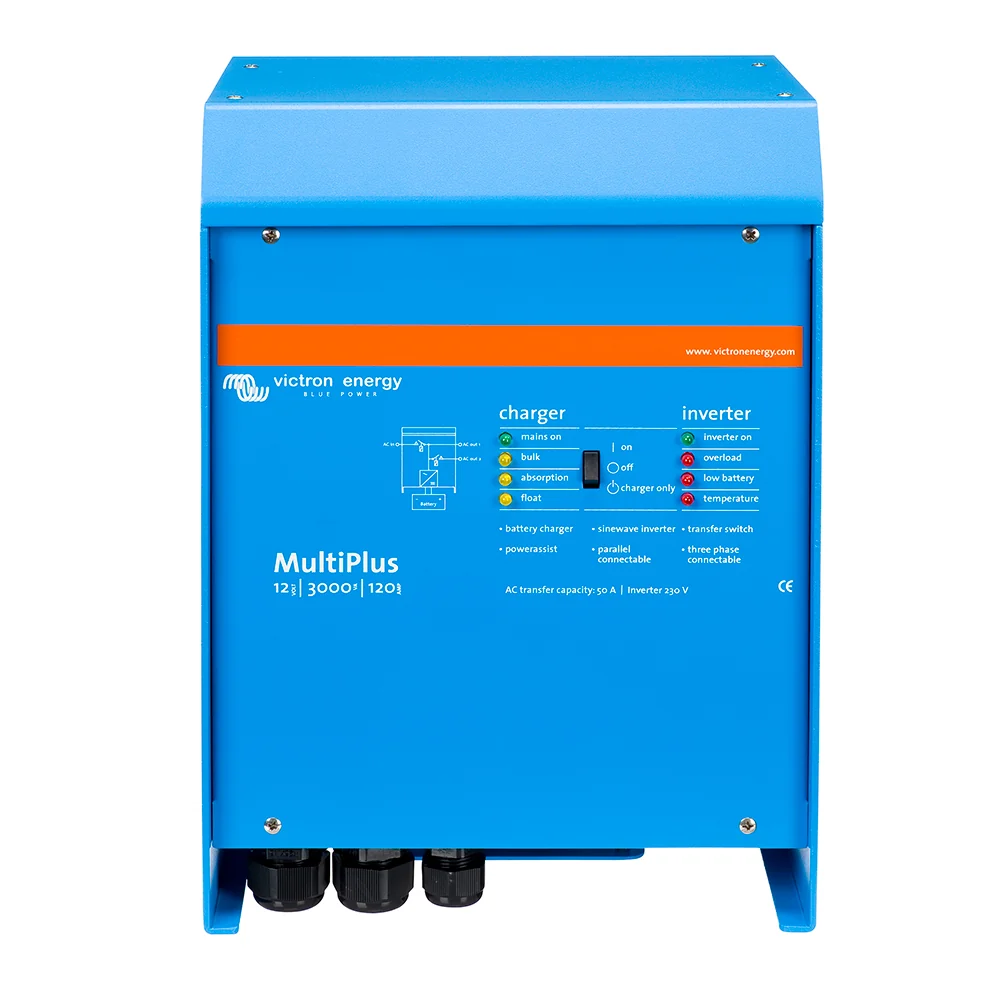 Victron MultiPlus Inverter/Charger 12VDC - 3000VA - 120VAC w/ 120AMP Battery Charger - 50AMP Transfer Switch (UL LISTED) [PMP122301102]
