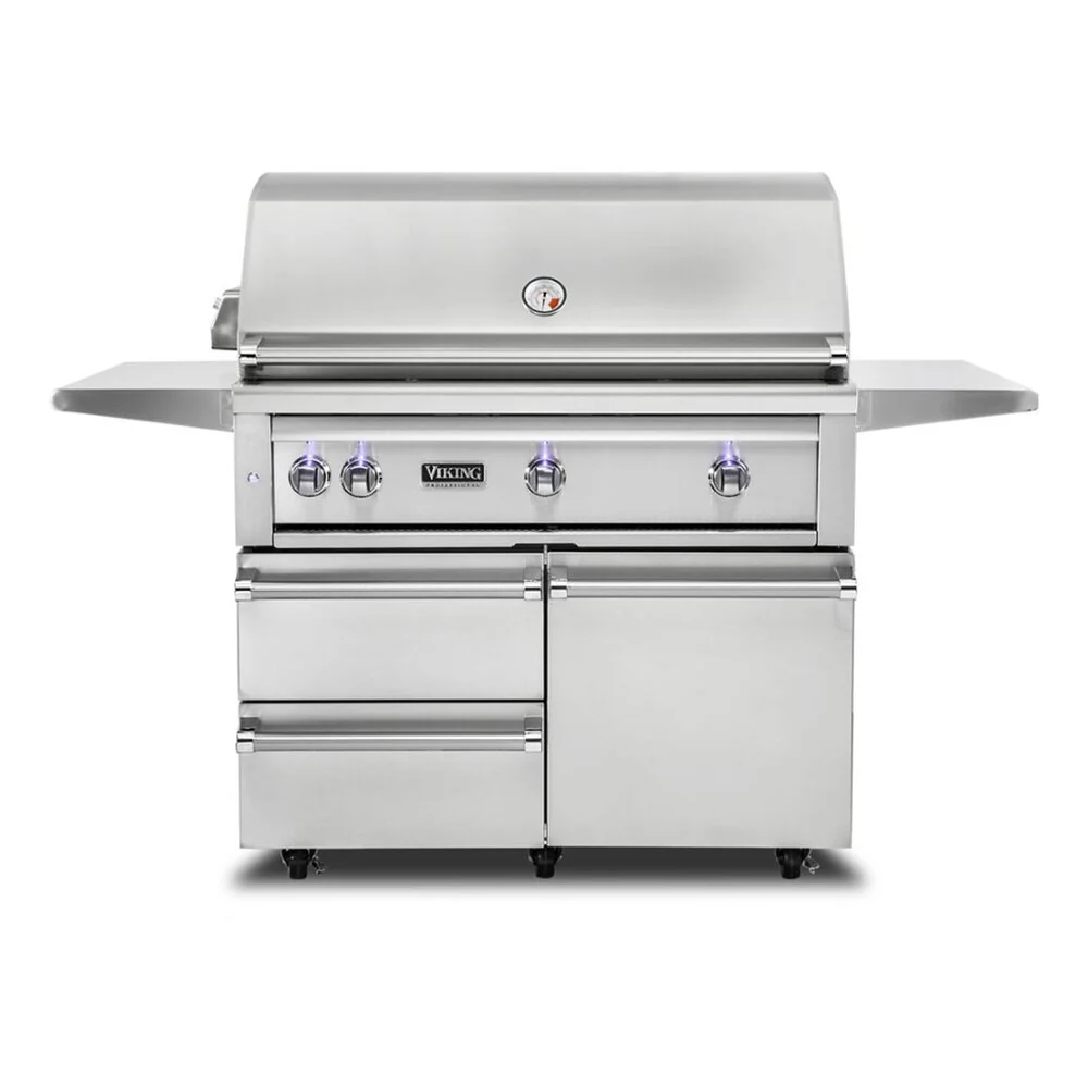 Viking 5 Series 54 inch Freestanding Grill with ProSear Burner and Rotisserie in Stainless Steel - VQGFS5541NSS