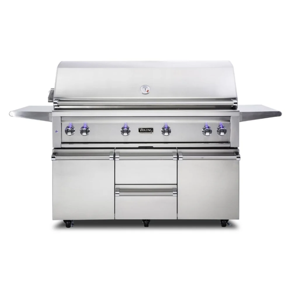 Viking 5 Series 54 inch Freestanding Grill with ProSear Burner and Rotisserie in Stainless Steel - VQGFS5541NSS - Image 2