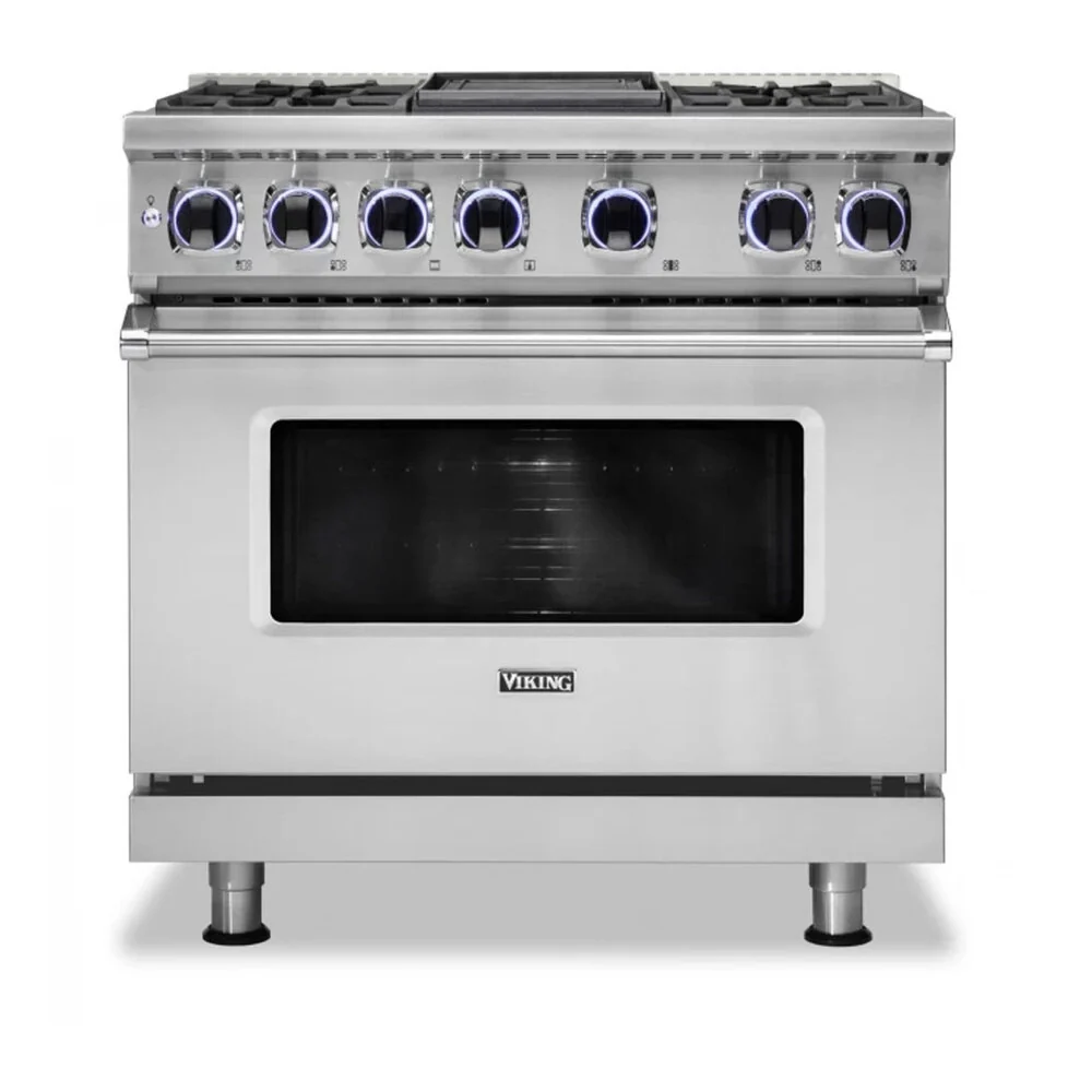 Viking 7 Series 36 inch Dual Fuel Range with 4 Sealed Burners and Griddle  -  VDR73624G* - Image 2