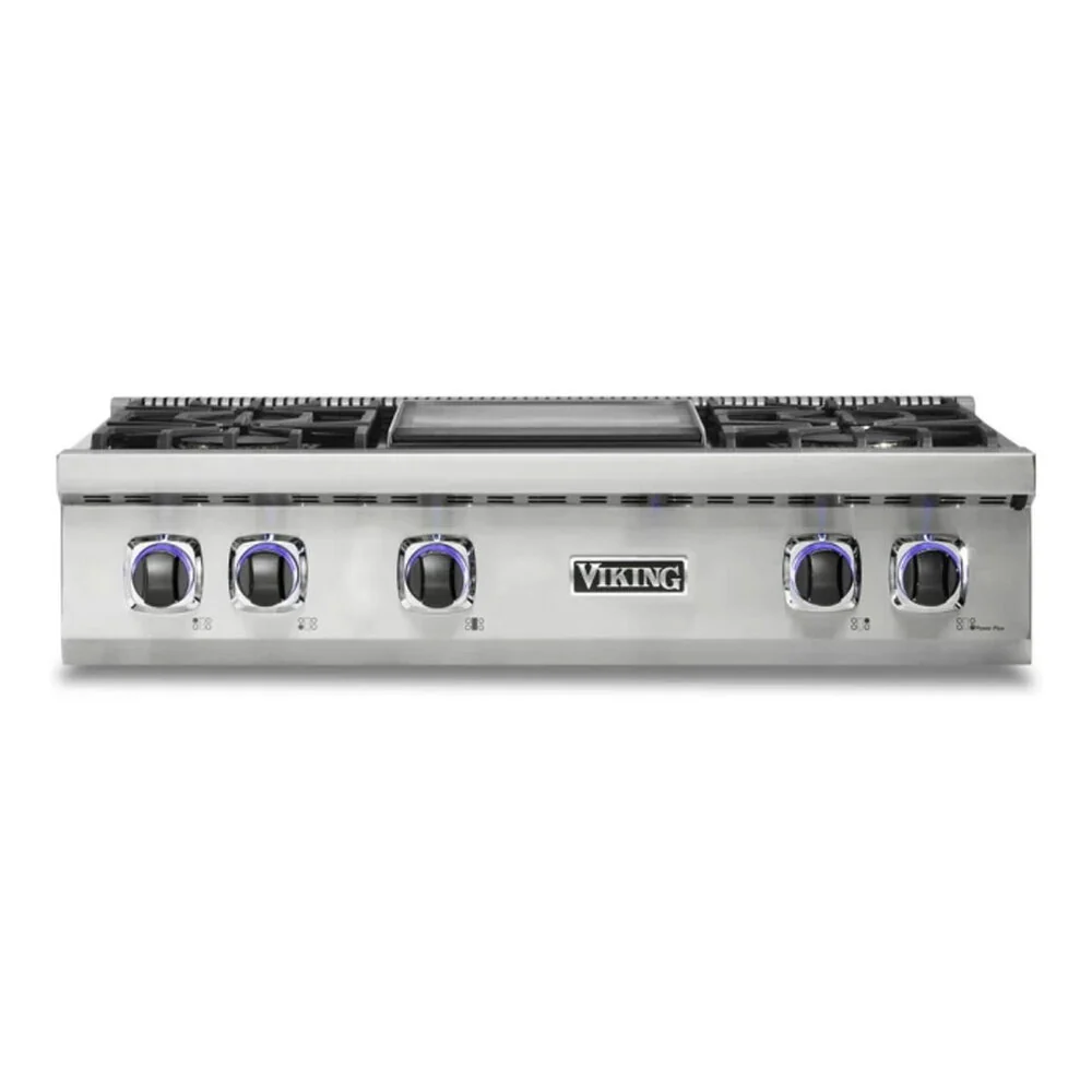 Viking 7 Series 36 inch Gas Rangetop with 4 Sealed Burners and Griddle - VRT7364GSS* - Image 2
