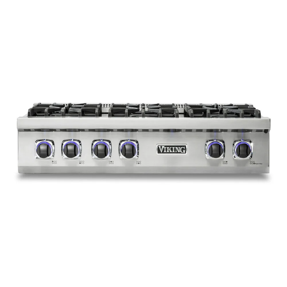 Viking 7 Series 36 inch Gas Rangetop with 6 Sealed Burners  - VRT7366BSS* - Image 2