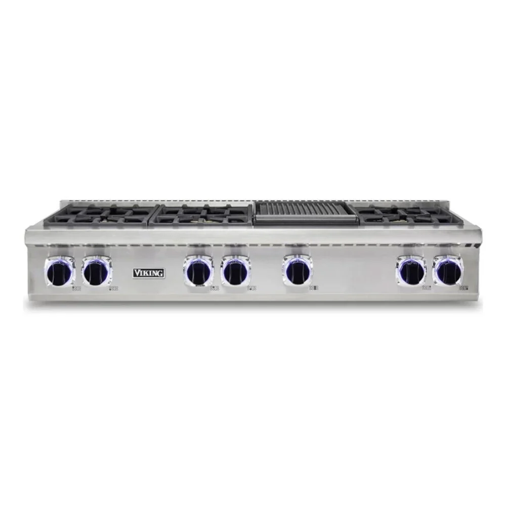 Viking 7 Series 48 inch Gas Rangetop with 6 Sealed Burners and Griddle  - VRT7486GSS* - Image 2